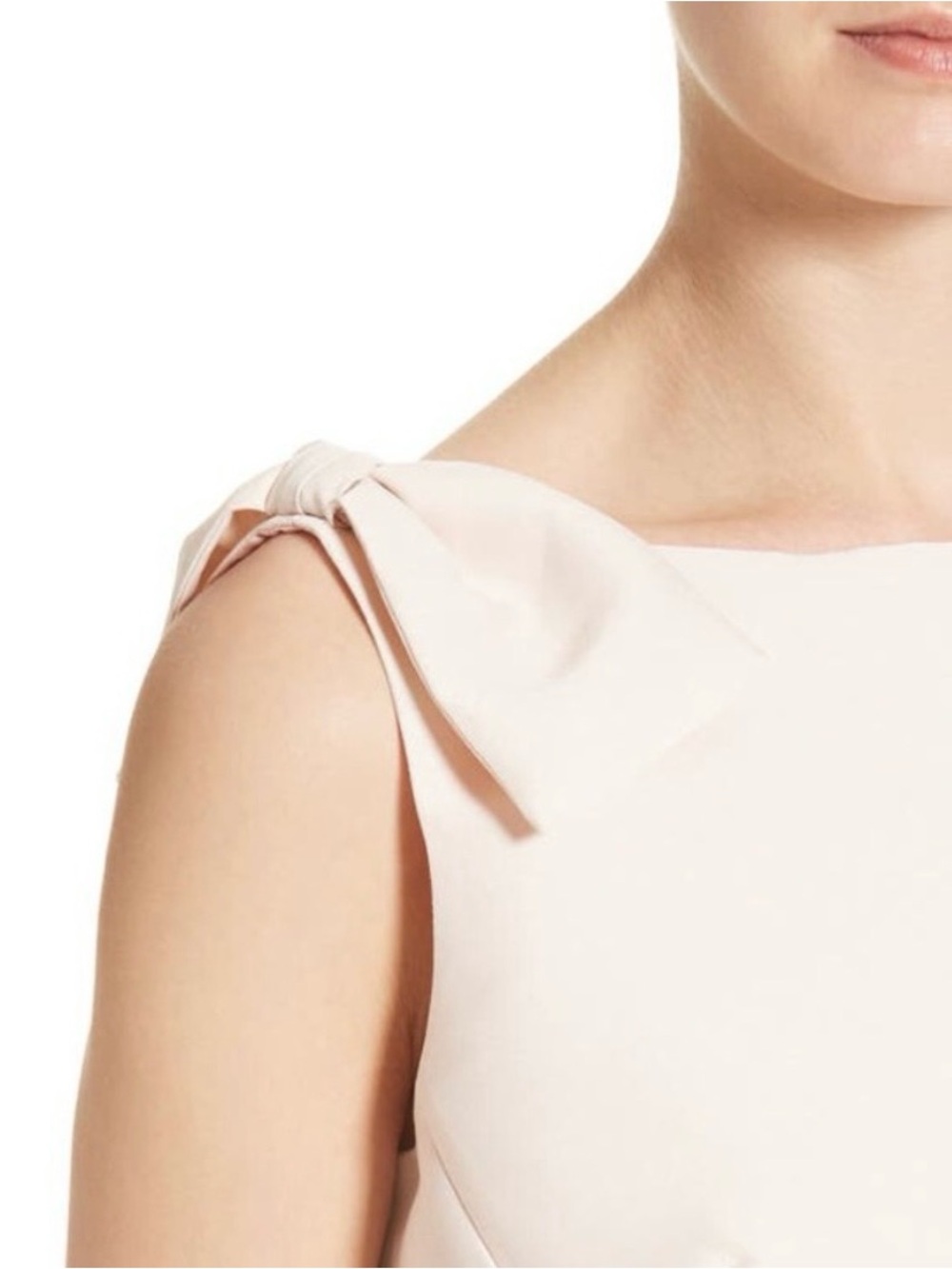 Kate Spade Sleeveless Bow Shoulder Sheath Dress in Pale Pink Sz 2 - Picture 4 of 9